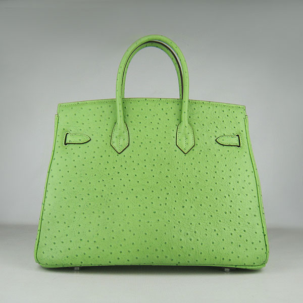 High Quality Fake Hermes Birkin 35CM Ostrich Veins Handbag Green 6089 - Click Image to Close